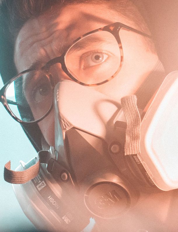 Brille und maske